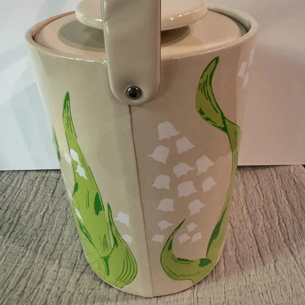 1970s Vintage Gloria Vanderbilt Floral Vinyl Ice Bucket